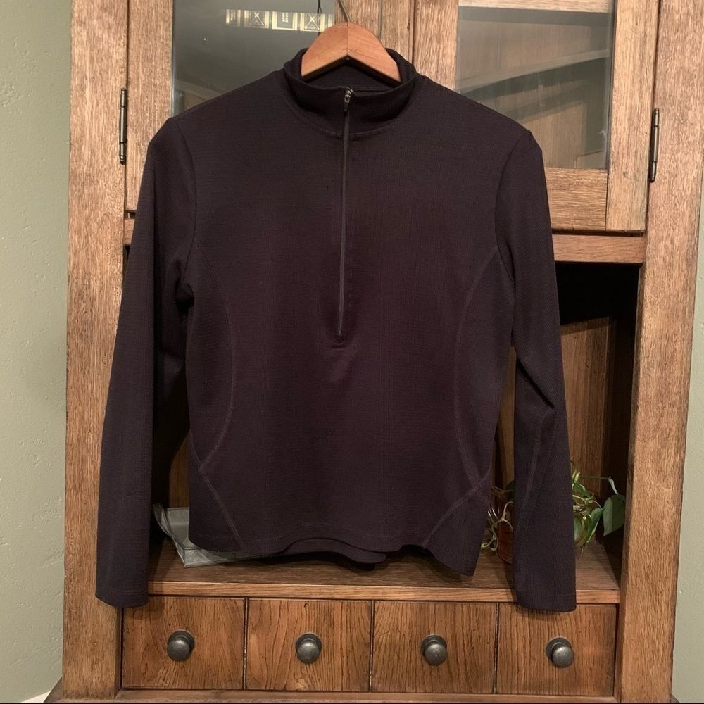 REI Black Half-Zip MidWeight Base Pullover Sz Med
